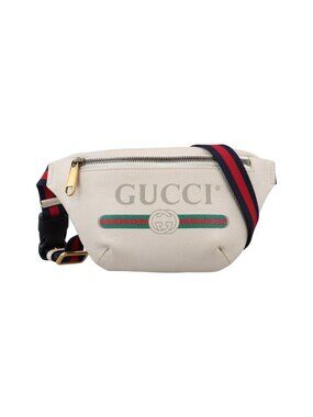 Gucci Print White Leather Handbag